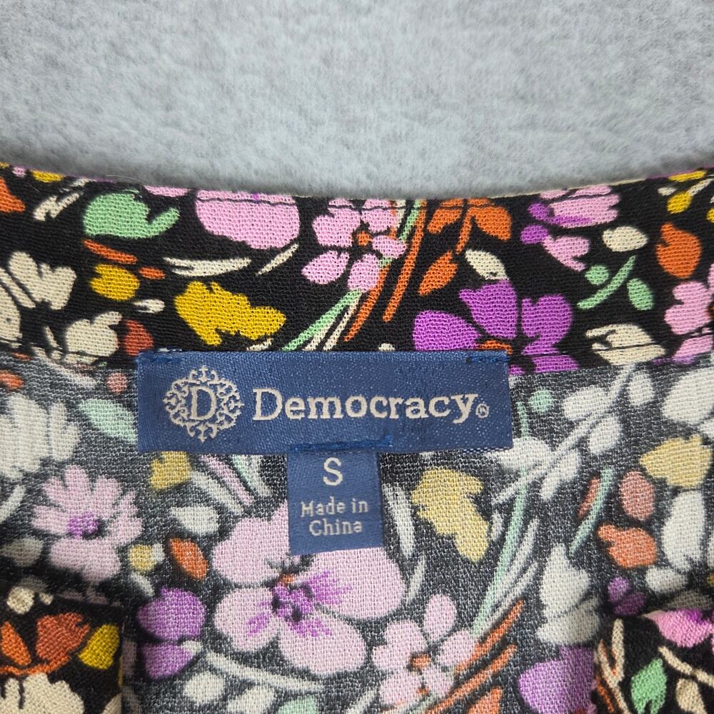 Democracy Small Baby Doll Tunic Floral Mini Dress with Pockets - Picture 7 of 11